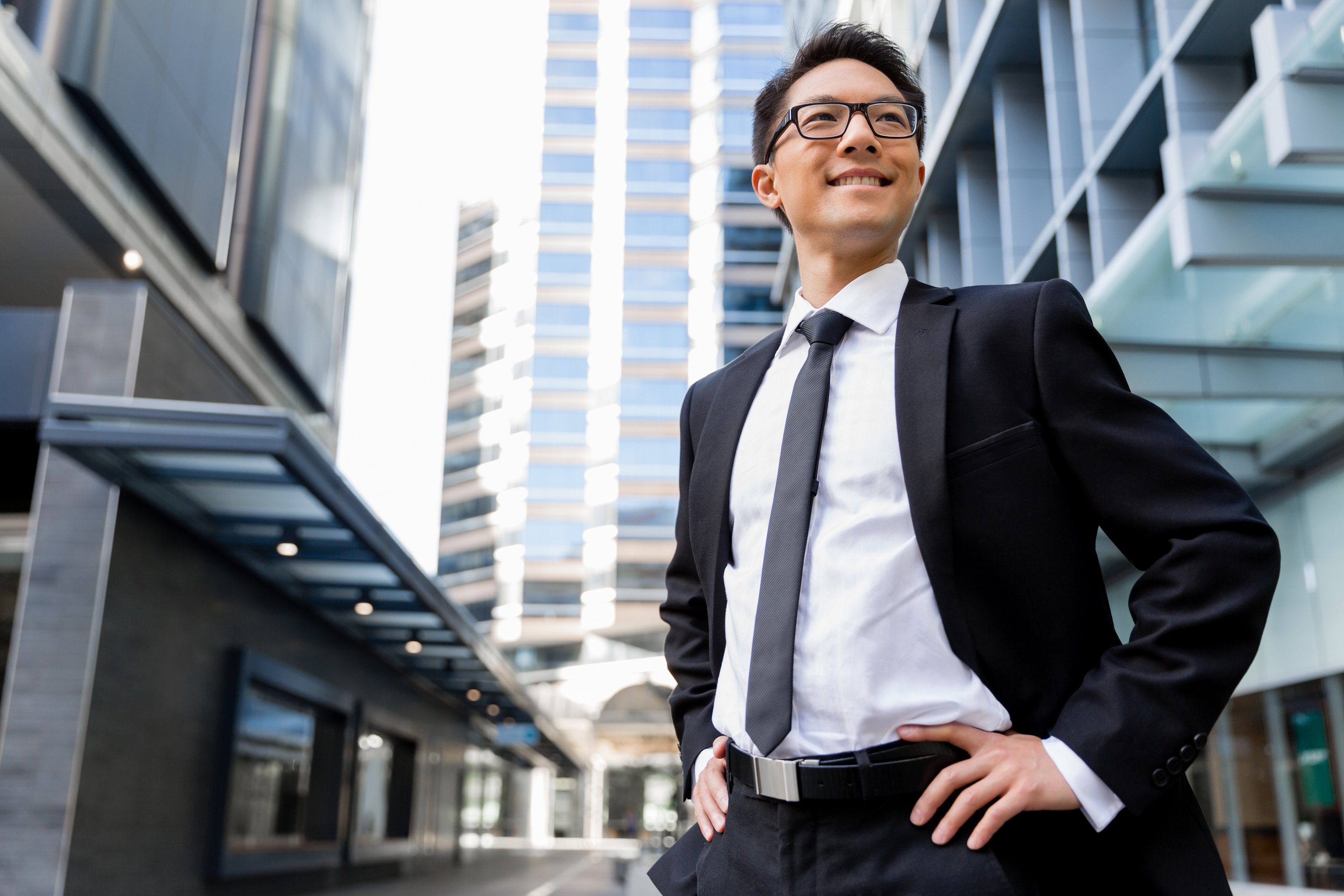 Business Professional Standing Outdoors